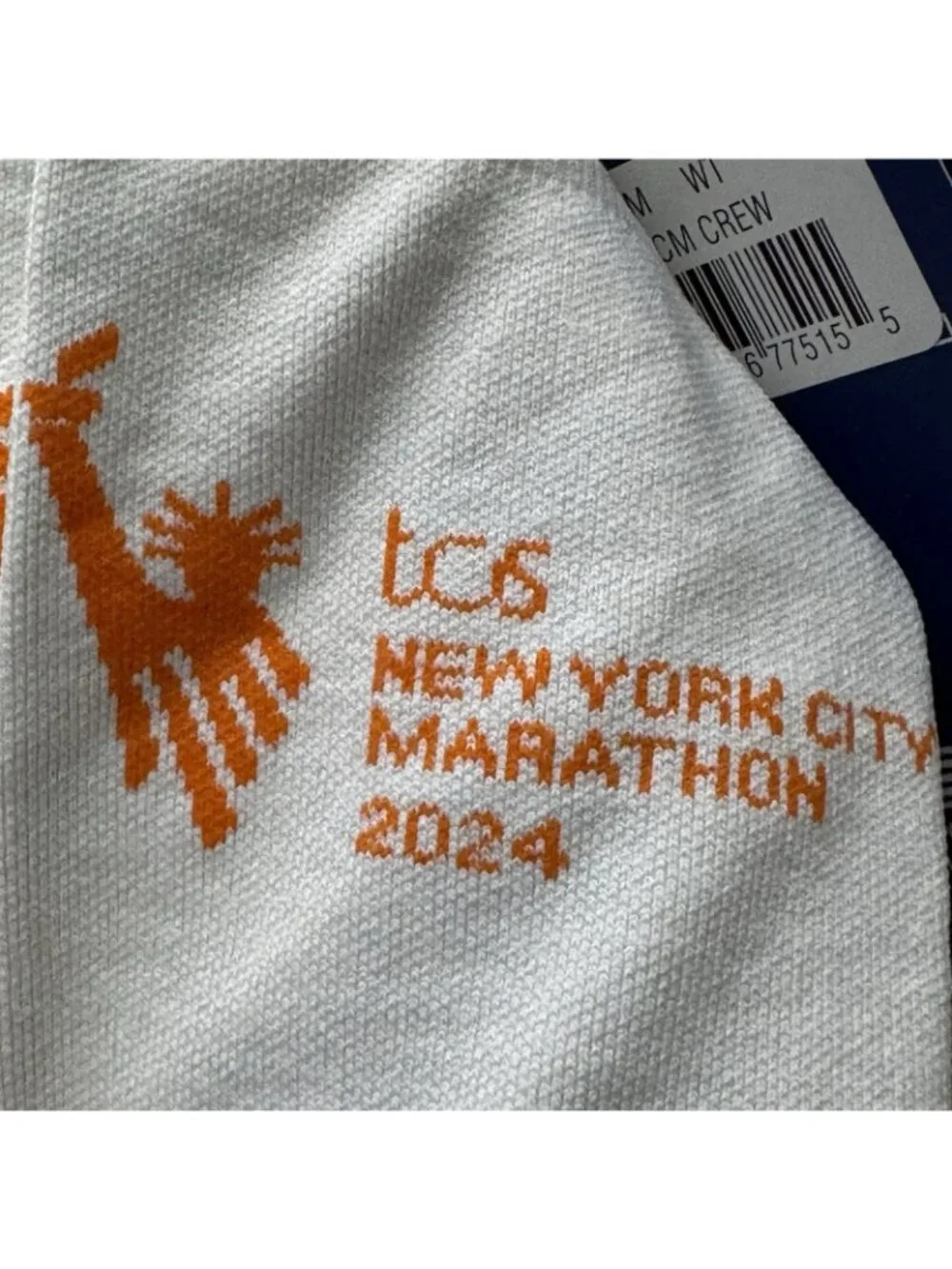 New Balance 2024 NYC Marathon Crew Socks White Gray NWT Unisex Small